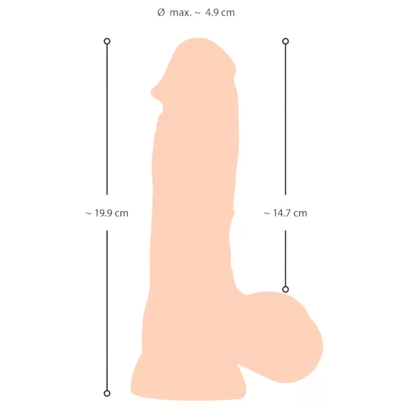 Nature Skin - dildo su oda - 20cm - kūno spalvos