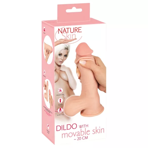 Nature Skin - dildo su oda - 20cm - kūno spalvos