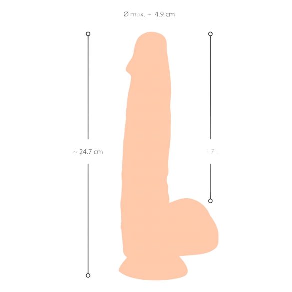 Nature Skin - dildo su oda - 25 cm natūralios spalvos