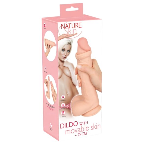 Nature Skin - dildo su oda - 25 cm natūralios spalvos