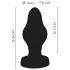 ANOS - švelnus analinis plugas su grioveliais - 7cm (juodas)