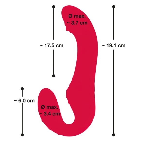 You2Toys Strapless - belaidis prisegamas vibratorius - raudonas