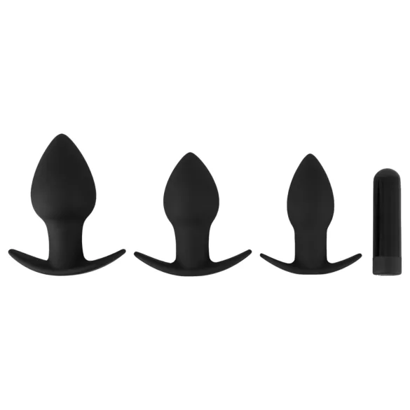 Black Velvets - analinis vibratorius rinkinys - 3 dalių - juodas
