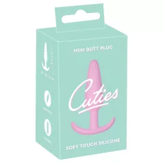   Cuties mini analinis kaištis - silikoninis analinis kaištis (rožinis, 2,1 cm)
