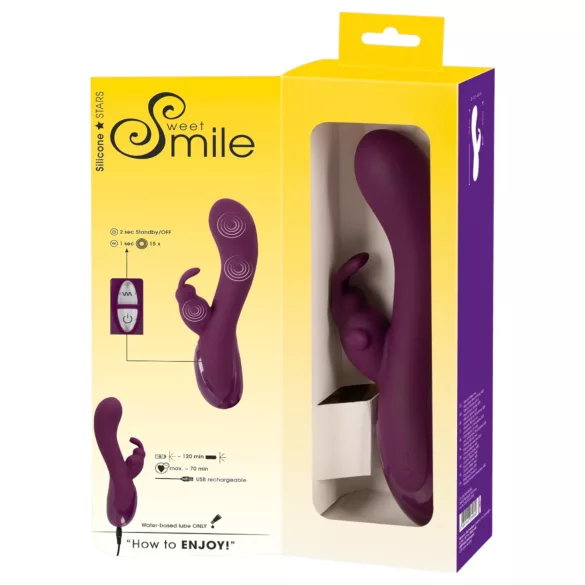 SMILE - vibratorius su klitorio stimuliacija - 3 motorai - violetinis