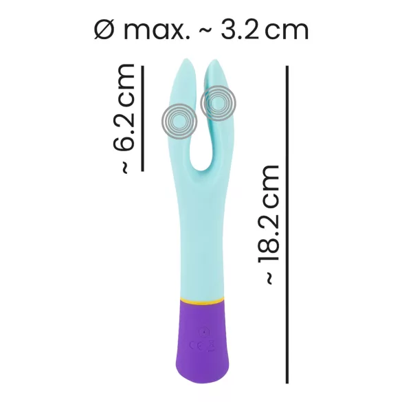 You2Toys bunt. - įkraunamas, atsparus vandeniui dvimotoris vibratorius (spalvotas)