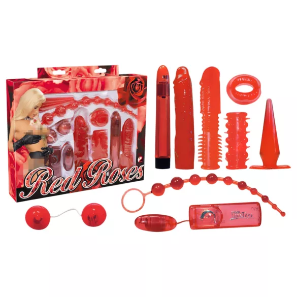 You2Toys - vibratorius rinkinys - 9 dalių - raudona rožė