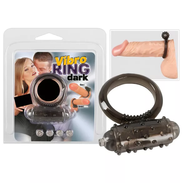 You2Toys - vibruojantis penio žiedas - silikonas - juodas