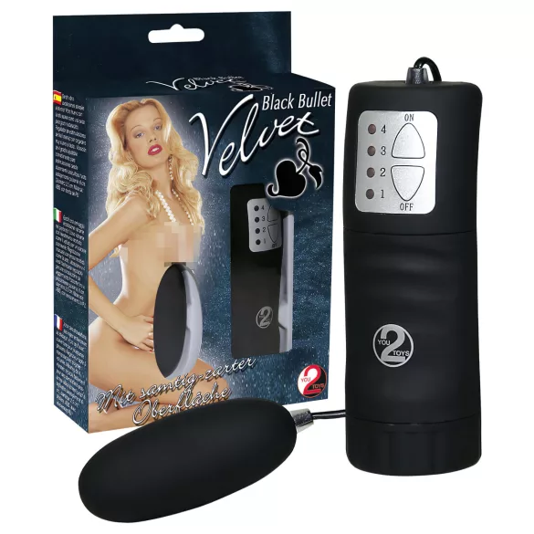 You2Toys - Vibruojantis kiaušinėlis - juodas - aksominis paviršius
