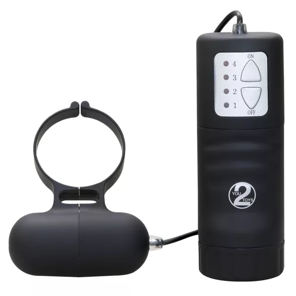 Juodas vibratorius žiedo formos analinis žiedas