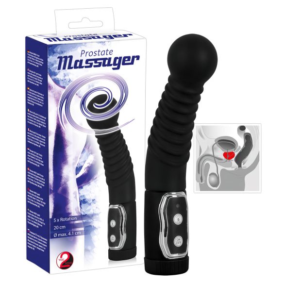 You2Toys - Prostatos masažuoklis - sukamas prostatos vibratorius (juodas)