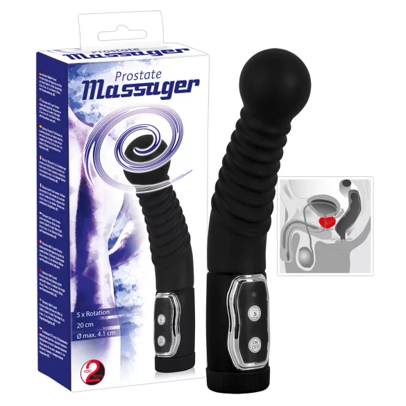 You2Toys - prostatos masažuoklis - besisukantis vibratorius juodas