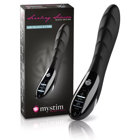 mystim Sizzling Simon - elektrostimuliacinis vibratorius - juodas