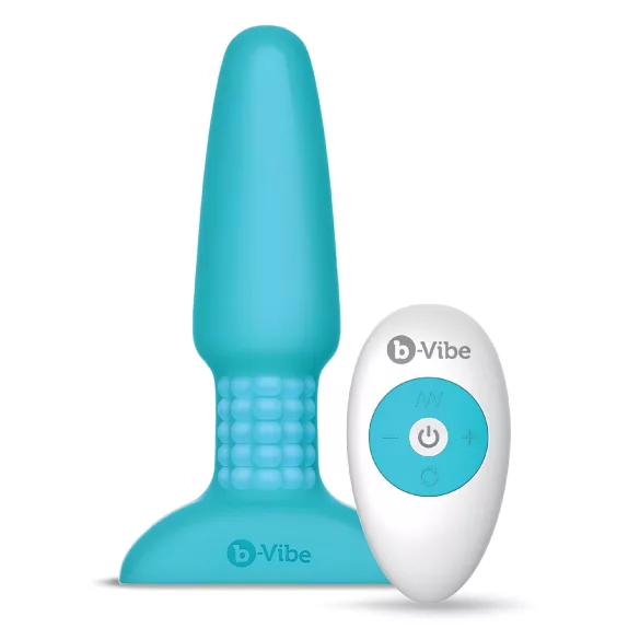 b-Vibe - analinis vibratorius su besisukančiomis granulėmis - įkraunamas