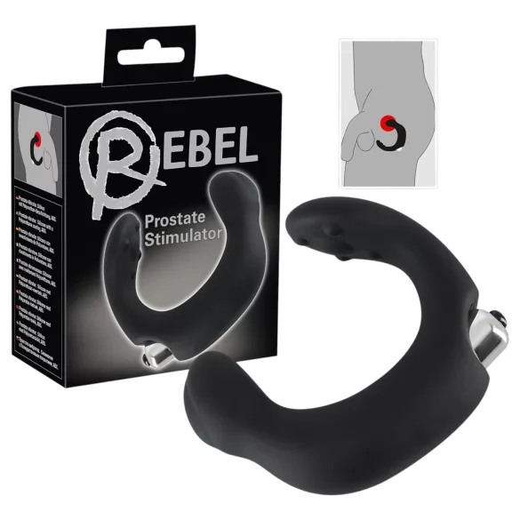 Rebel - prostatos masažuoklis su vibracija - juodas
