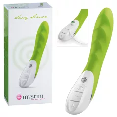 mystim Sassy Simon - dvigubas vibratorius - žalias