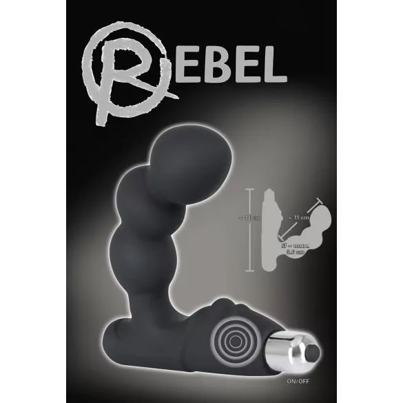 Rebel - prostatos vibratorius su rutuliukais - juodas
