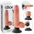 King Cock - vibratorius su siurbtuku - 18 cm - kūno spalvos