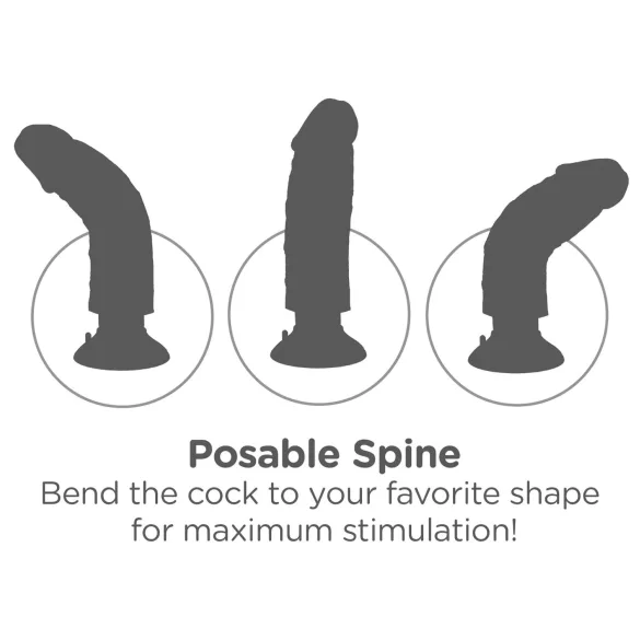 King Cock - vibratorius su siurbtuku - 18 cm - kūno spalvos