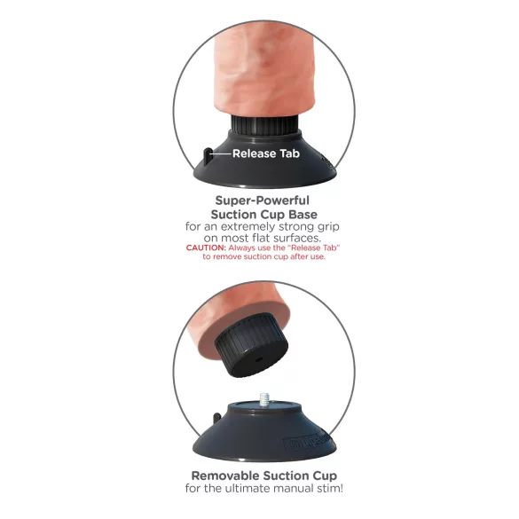 King Cock - vibratorius su siurbtuku - 25 cm - kūno spalvos