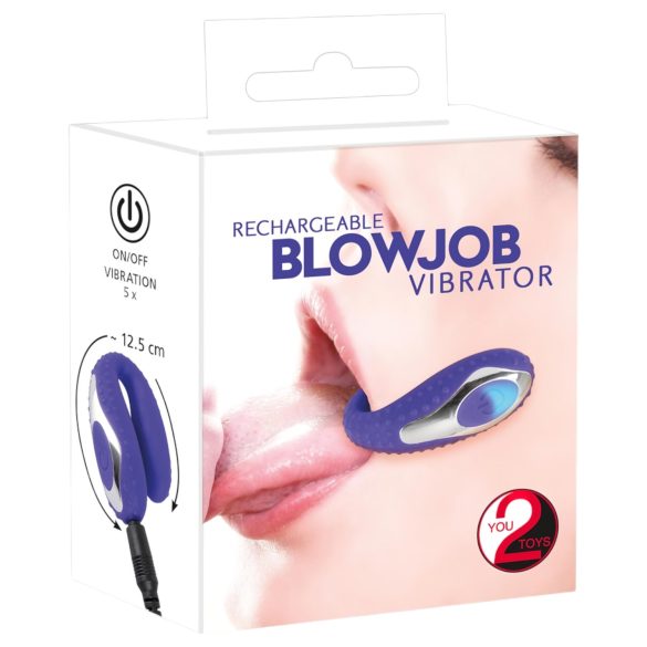 You2Toys - Oralinis malonumas - įkraunamas silikoninis burnos vibratorius (violetinis)