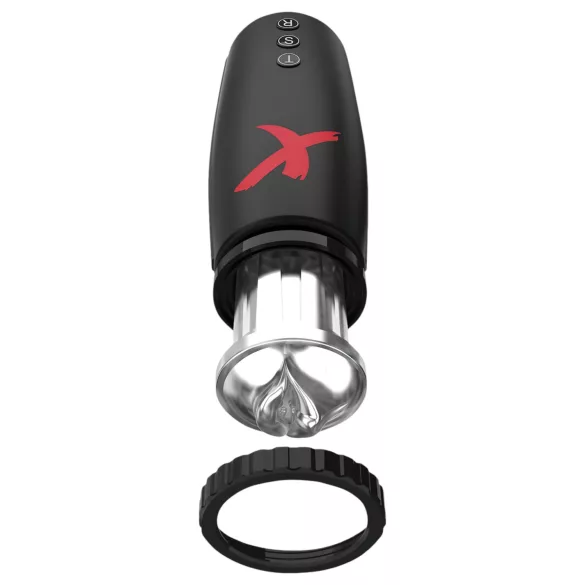 PDX Moto Bator - masturbatorius su siurbimu ir judančiomis lūpomis - juodas