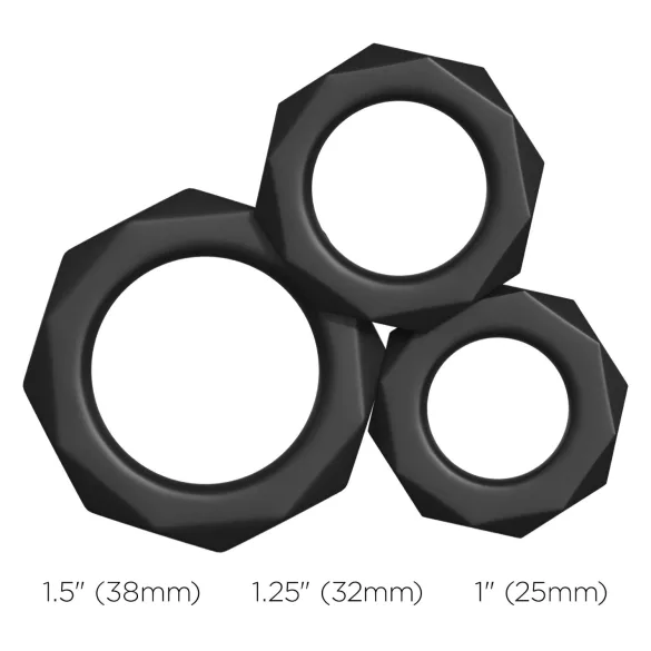 PDX Elite - vibruojantis penio žiedas - silikoninis - juodas