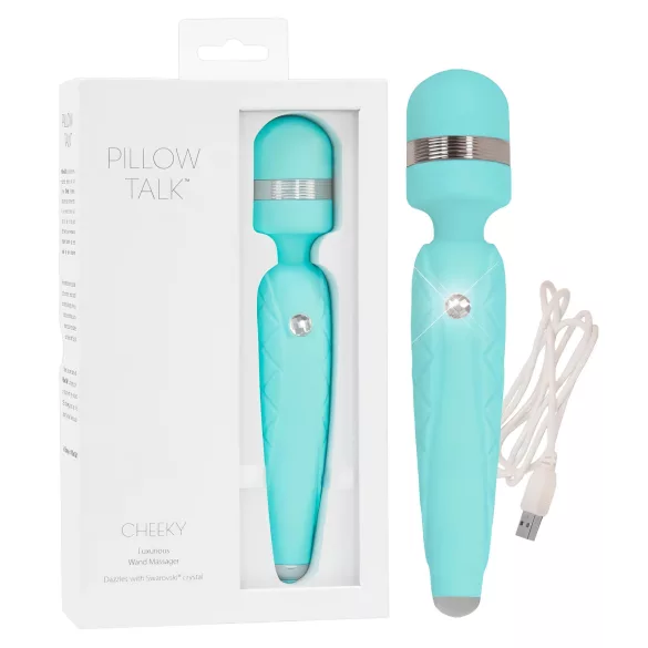 Pillow Talk Cheeky Wand - vibratorius masažuoklis su akumuliatoriumi - žydras