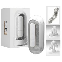 TENGA Flip Zero - vibruojantis masturbatorius - baltas