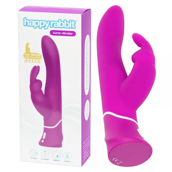 Happyrabbit Curve - klitorinis vibratorius su rankenėle - atsparus vandeniui