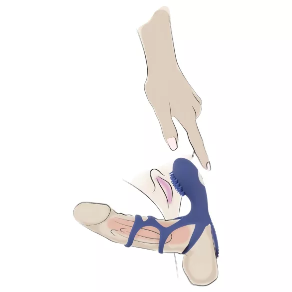 SMILE Couple - penio žiedas su vibracija - įkraunamas - mėlynas