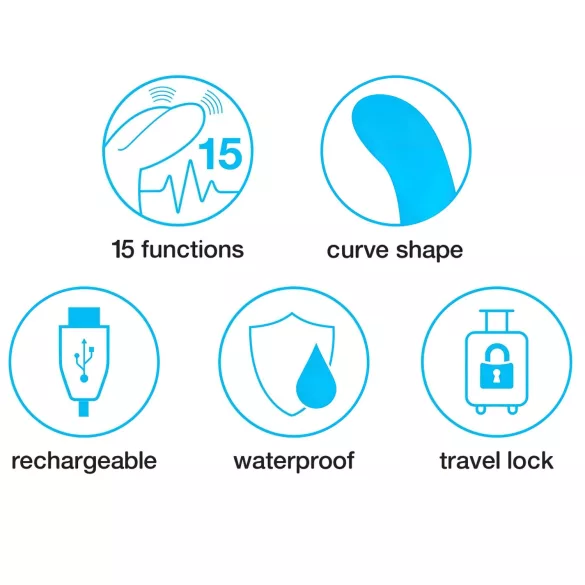 Happyrabbit Curve Slim - vandeniui atsparus vibratorius su klitorio stimuliacija