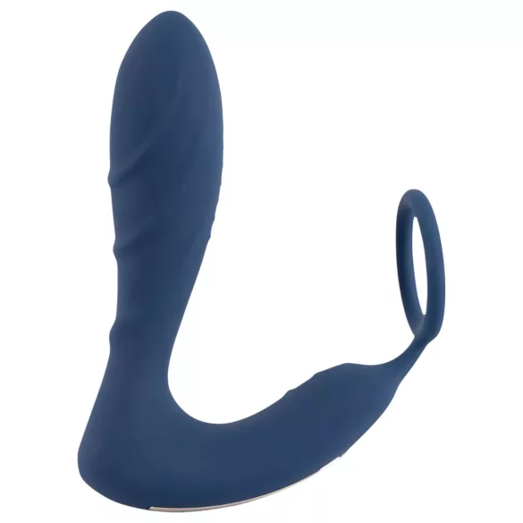 You2Toys - prostatos vibratorius su analiniu kaiščiu ir penio žiedu - mėlynas