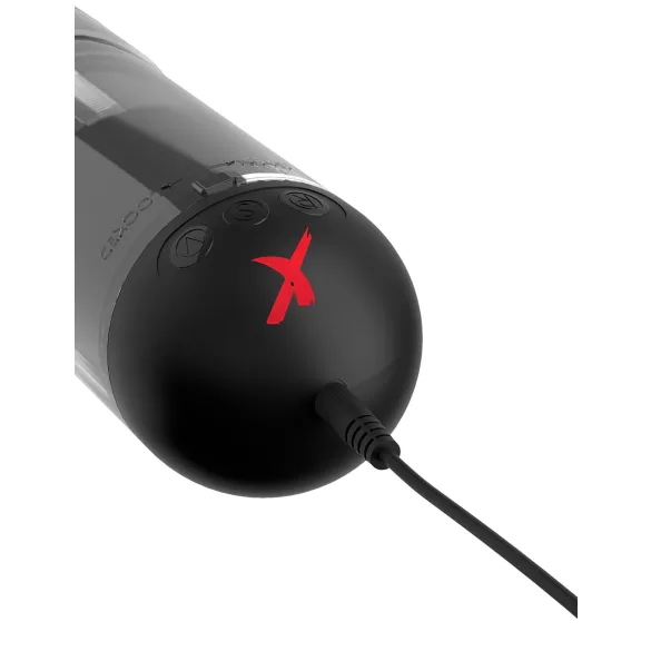 PDX Elite Extender Pro - masturbatorius vyrams - siurbimo, vibruojantis - juodas