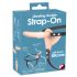 You2Toys - Strap-On - prisegamas dvigubas vibratorius (kūno spalvos)