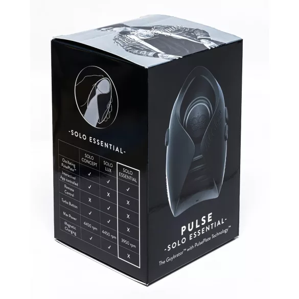 Hot Octopuss Pulse Solo Essential - masturbatorius vyrams - įkraunamas - juodas