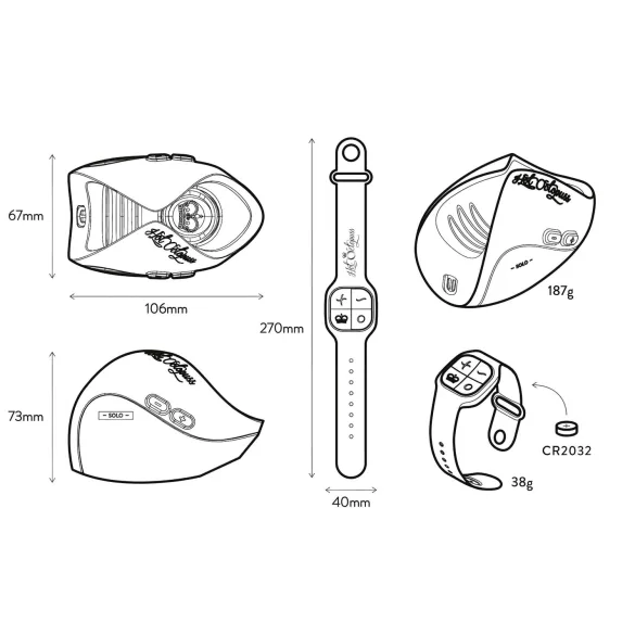 Hot Octopuss Pulse Solo Lux - vyriškas masturbatorius - radijo valdymas - juodas