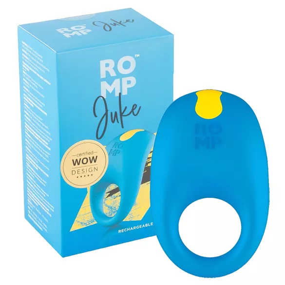 ROMP Juke - vibruojantis penio žiedas - atsparus vandeniui - mėlynas