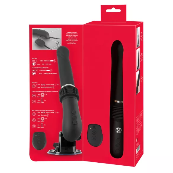 You2Toys - automatinis stūmoklinis vibratorius - juodas, įkraunamas
