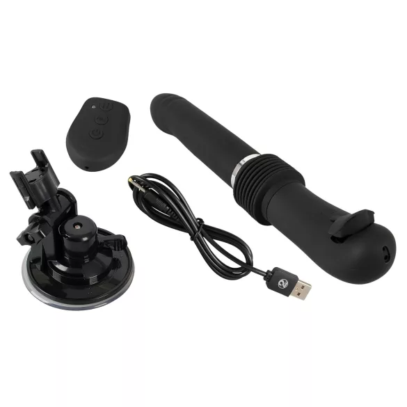 You2Toys - automatinis stūmoklinis vibratorius - juodas, įkraunamas
