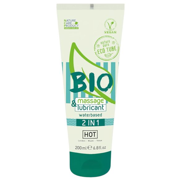 HOT Bio 2IN1 - vandens pagrindo lubrikantas ir masažo gelis (200ml)