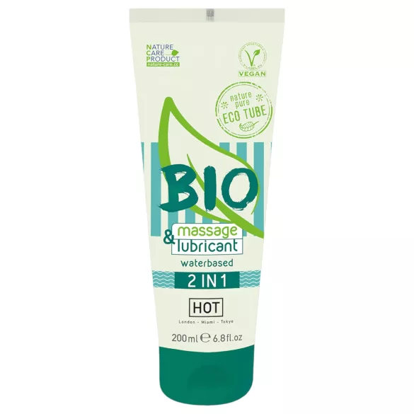 HOT Bio 2IN1 - vandens pagrindo lubrikantas ir masažo gelis - 200 ml