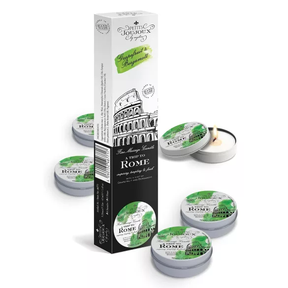 Petits Joujoux - masažinė žvakė - greipfrutų ir bergamočių - 5x43ml