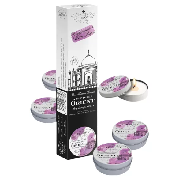 Petits Joujoux - masažo žvakė - granatas ir baltieji pipirai - 5x43ml