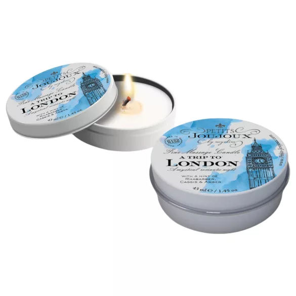 Petits Joujoux London - masažo žvakė - rabarbarų ir gintaro kvapas - 43 ml