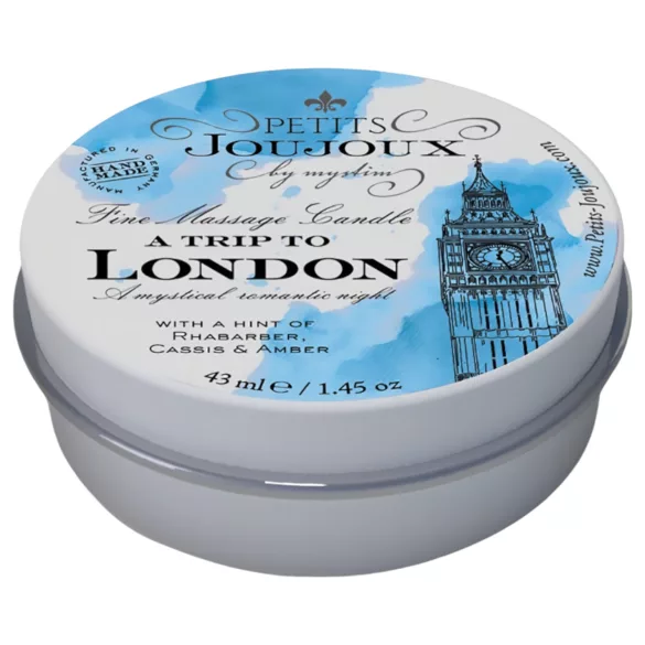 Petits Joujoux London - masažo žvakė - rabarbarų ir gintaro kvapas - 43 ml