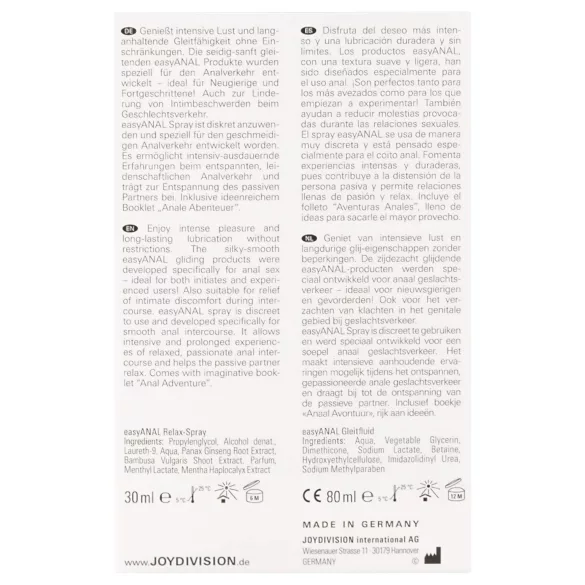 easyANAL - analinis priežiūros ir lubrikanto rinkinys (2 vnt.)