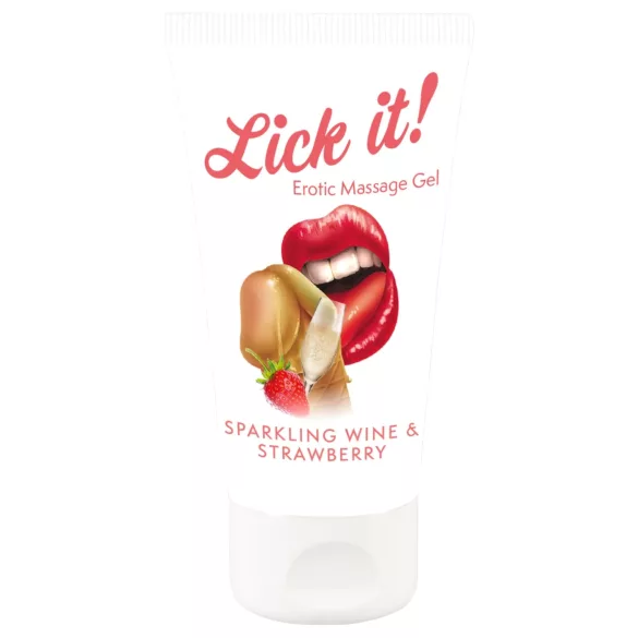 Lick it! - valgomas lubrikantas - šampanas braškė - 50ml