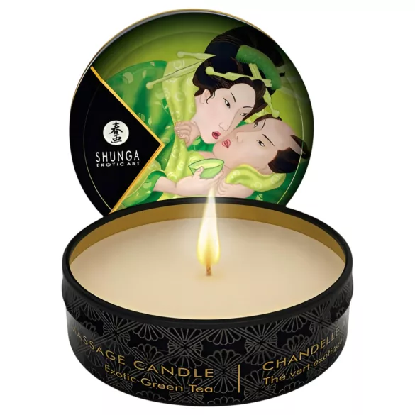 Shunga - masažo žvakė - žalioji arbata - 30 ml