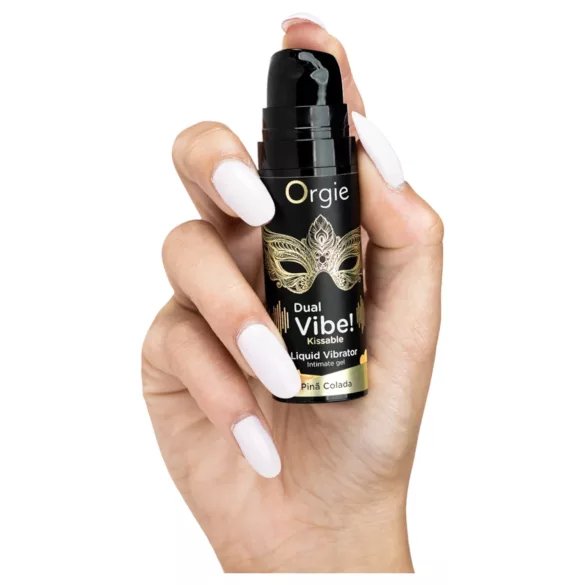 Orgie Dual Vibe! - skystasis vibratorius - pina kolada - 15 ml